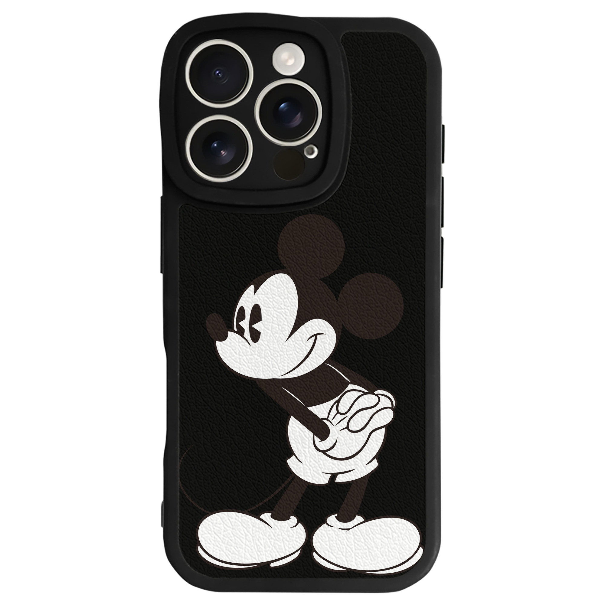 （画像用） ミッキーマウス Mickey Mouse 【iPhone 16シリーズ対応】シリコンスマホケース（レザー調） 材質：シリコン